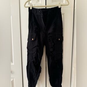 Carmar black distressed cargo pants